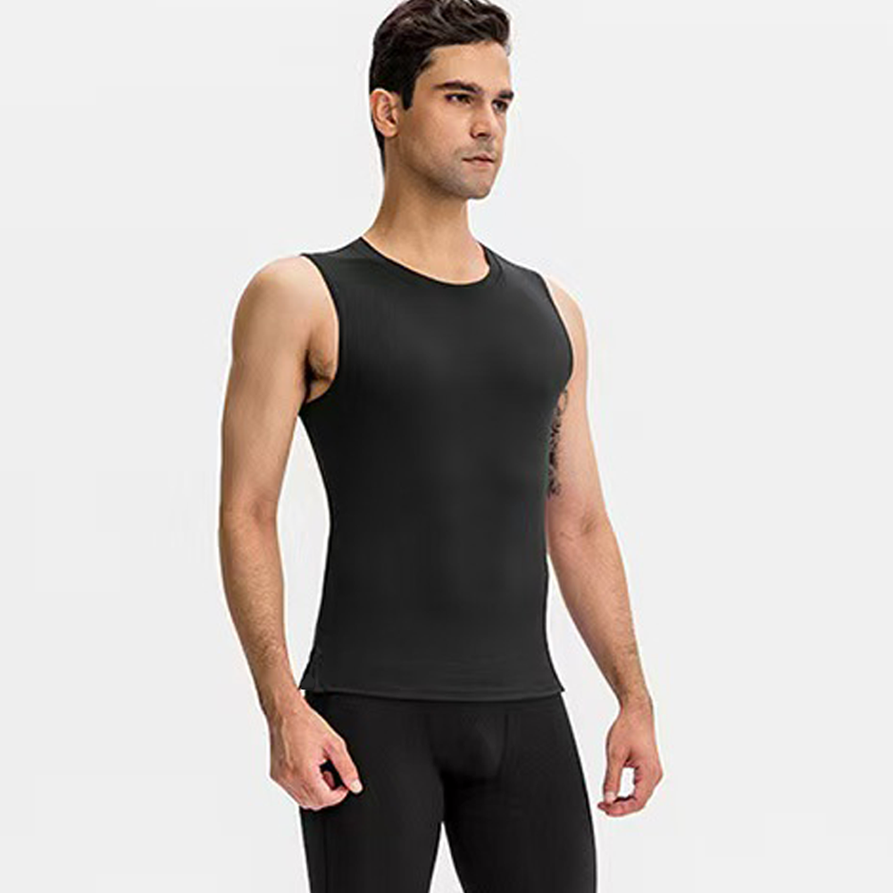 Trail Running Vest - 男性ソリッドカラークイックドライノースリーブトップファッション高弾性肌に優しいタイトベストデイリートレーニングランニングジムフィットネススポーツ