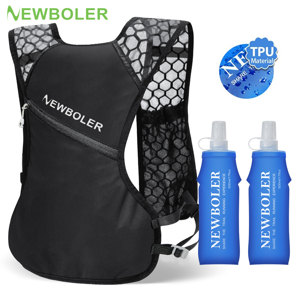 Trail Running Vest - NEWBOLER 屋外トレイルランニングバックパック超軽量女性男性ランニングレース水分補給ベストランニングバッグマラソンハイキング