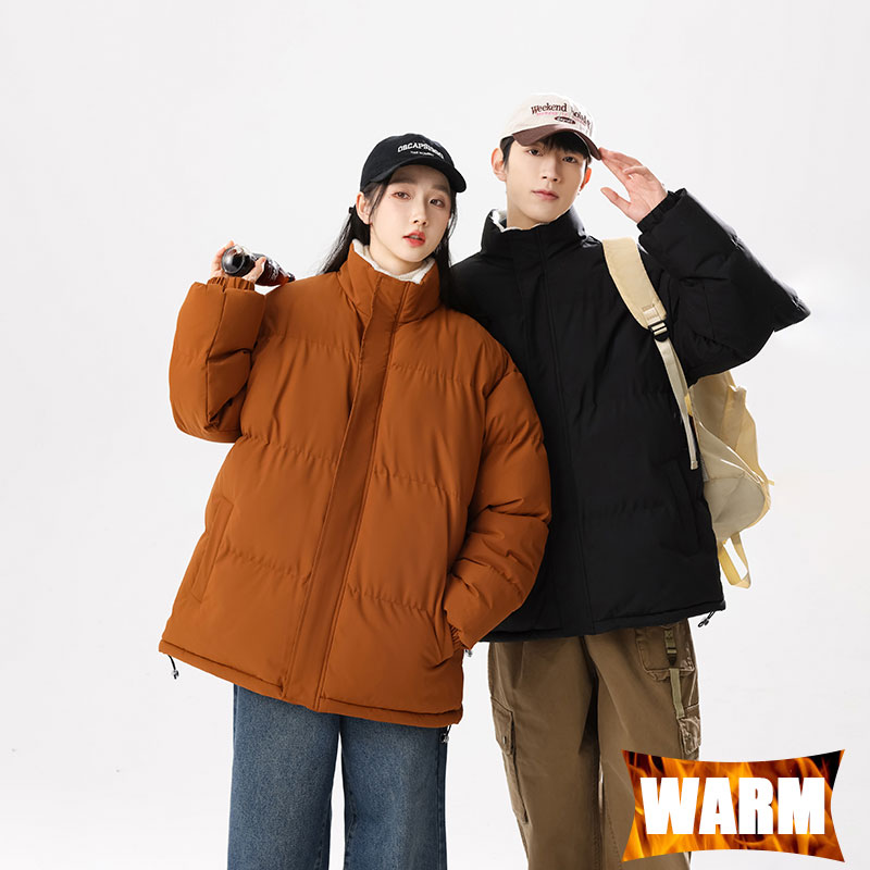 Outdoor Sport Jacket - 冬用アウトドアジャケット 防風 スタンドカラー 暖かい 無地コート アウトドア