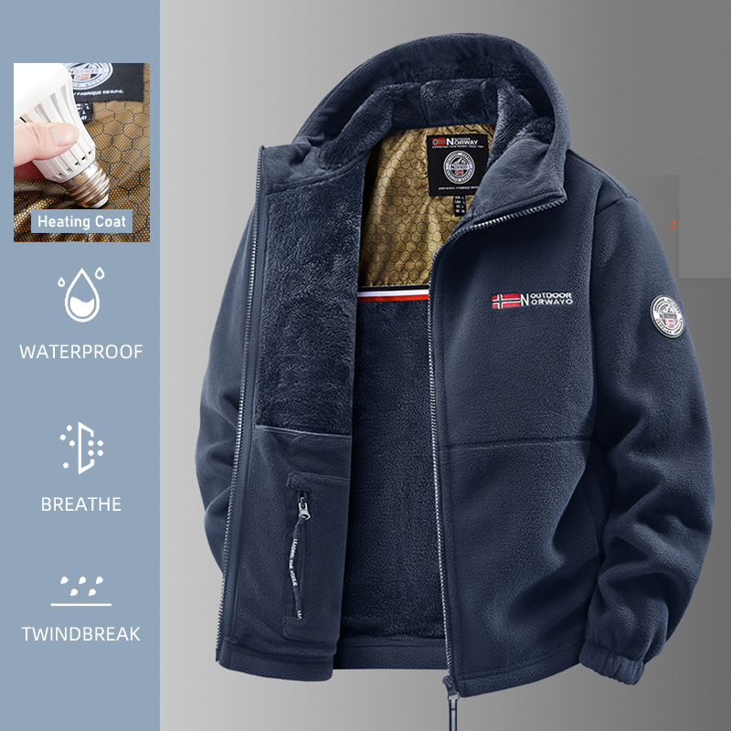 Outdoor Sport Winter Jacket - 男性加熱ジャケット冬ポーラーフリースジャケット男性サーマルフリース戦術スポーツコート軍事ソフトシェルハイキング屋外軍ジャケット