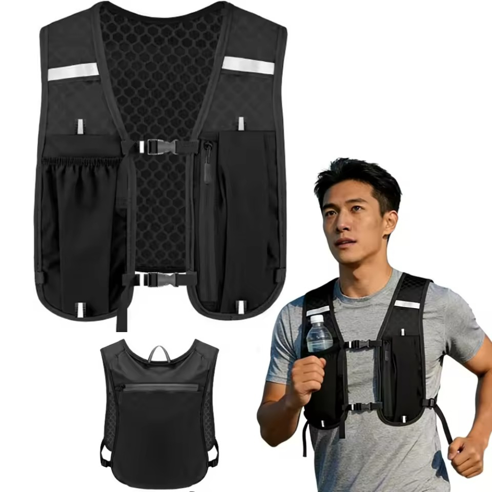 Trail Running Vest - 男女兼用ランニングハイドレーションベスト、防水性、通気性、ランニング、ハイキング、サイクリング、トレイルランニング、マラソン用バックパック