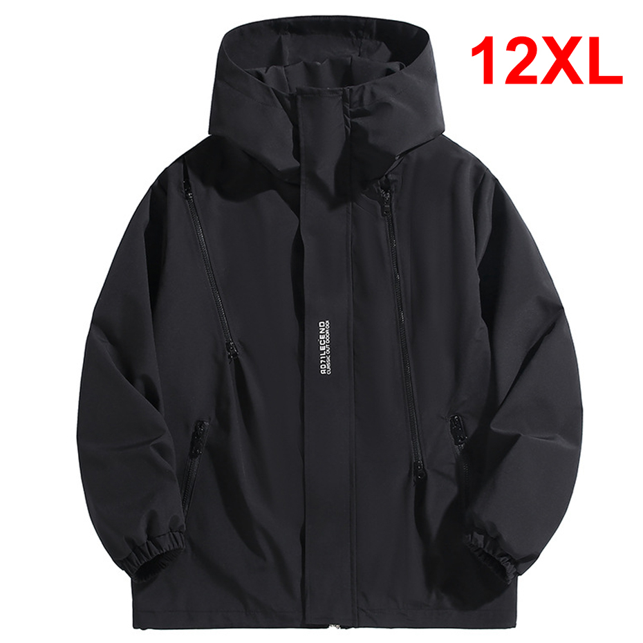 Outdoor Sport Waterproof Jacket - 単色メンズウィンドブレーカージャケット,ラージサイズ10xl,12xl