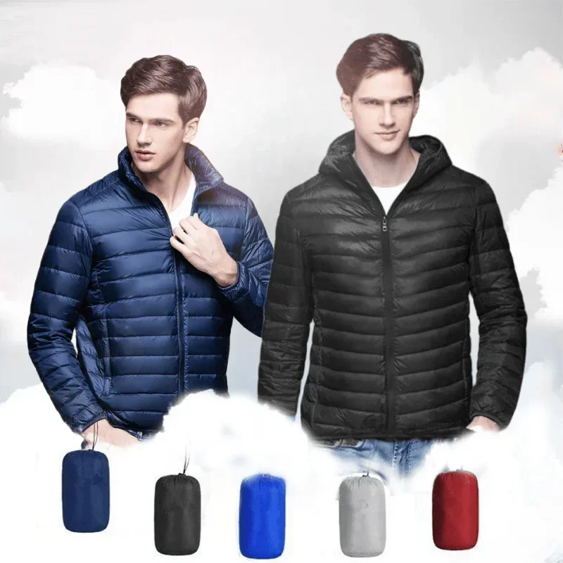 Outdoor Sport Winter Jacket - UETEEY 2024 秋冬ホワイトダックダウンジャケット男性軽量暖かい防水カジュアルアウトドアポータブル男性フグコート