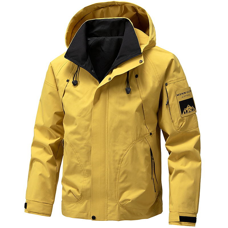 Outdoor Sport Waterproof Jacket - 2026 春防水フード付きジャケット男性屋外ソフトシェルジップアップウインドブレーカージャケットハイキングキャンプコート秋薄いオーバーコート