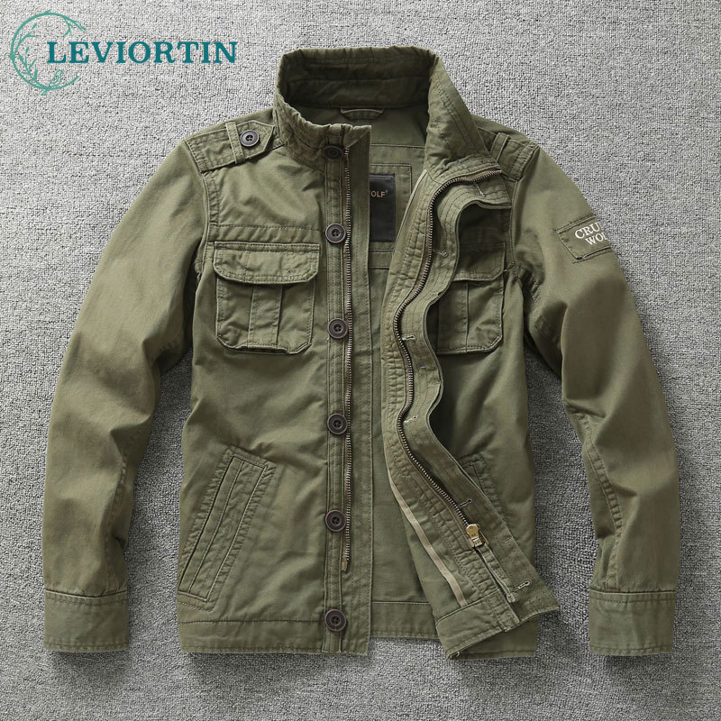 Outdoor Sport Waterproof Jacket - 秋のメンズミリタリー迷彩カーゴジャケットマルチポケットヘビーウェイトコットンアウトドアスタンドカラーカジュアル作業服ジャケット男