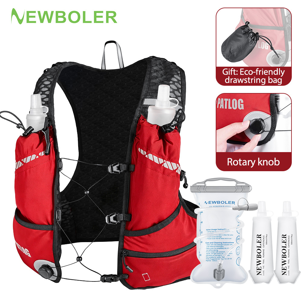 Trail Running Vest - NEWBOLER 屋外トレイルランニングバックパック超軽量女性男性ランニングレース水分補給ベストマラソンバイクバッグマラソンハイキング用 8L