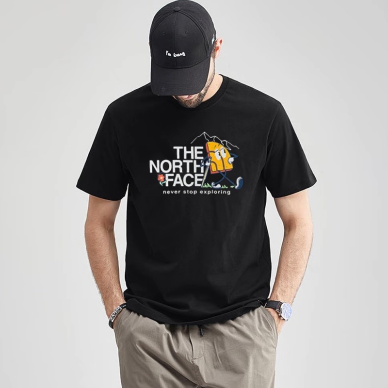 Outdoor Sport North Face - ノースフェイス サマートラベルトレーニング アウトドアスポーツ ロゴレター コットン半袖Tシャツ ルーズフィット