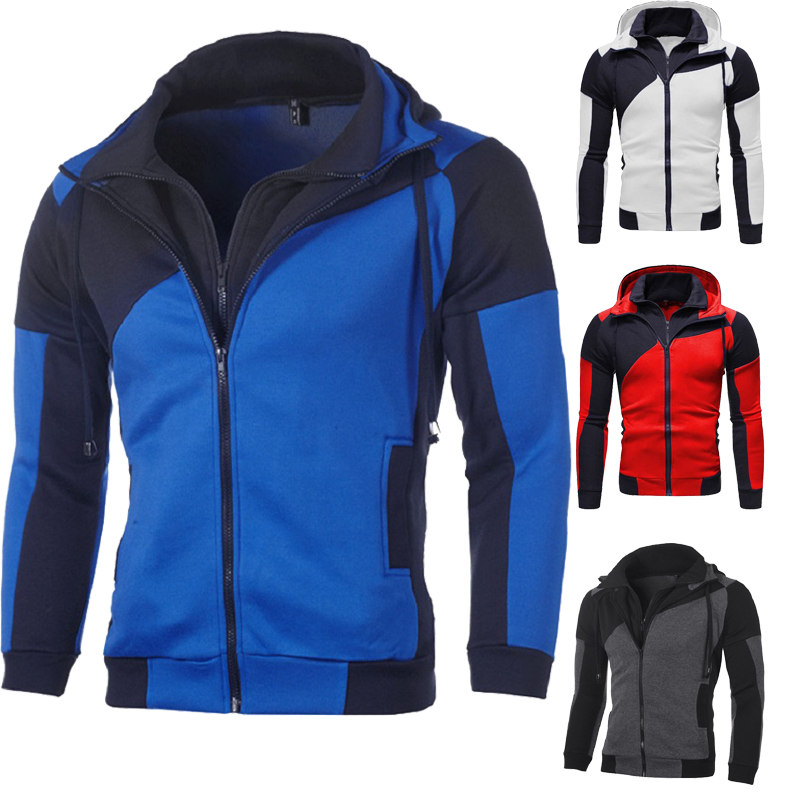 Outdoor Sport Jacket - メンズジップアップフード付きスウェットシャツ、フリース、ランニングコート、ジムスポーツウェア、トレーニング、スキー、アスレチックパーカージャケット、暖かい、冬、カジュアル