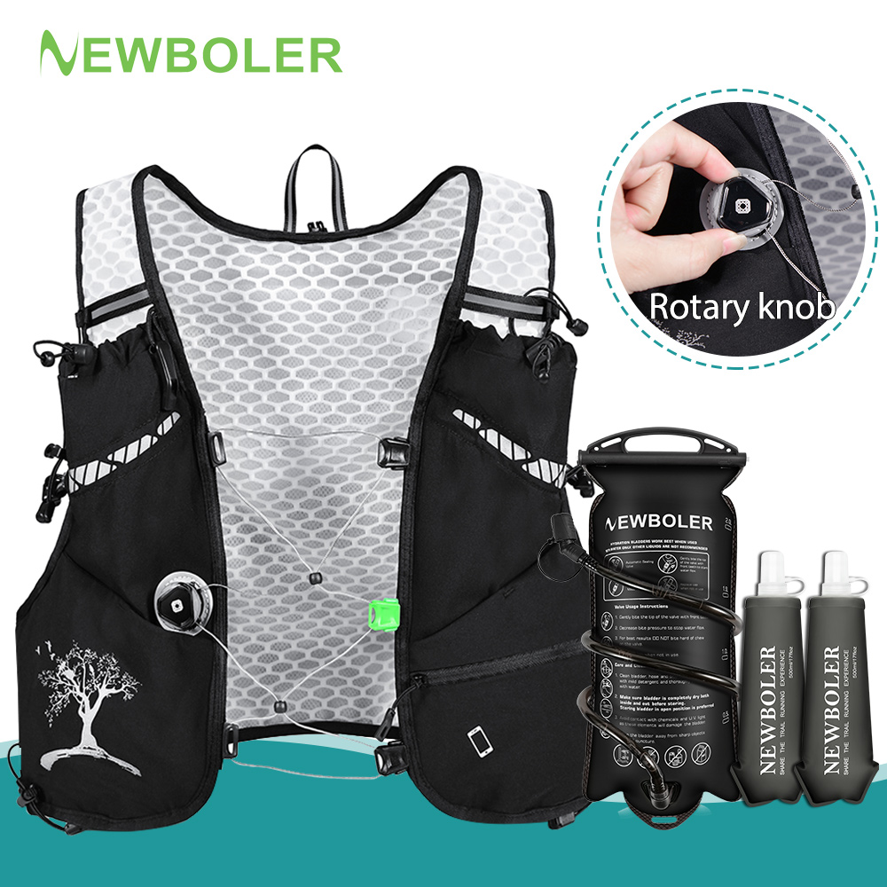 Trail Running Vest - NEWBOLER 8L アウトドアトレイルランニングバックパック超軽量女性男性ランニングレース水分補給ベストマラソンバイクバッグマラソンハイキング用
