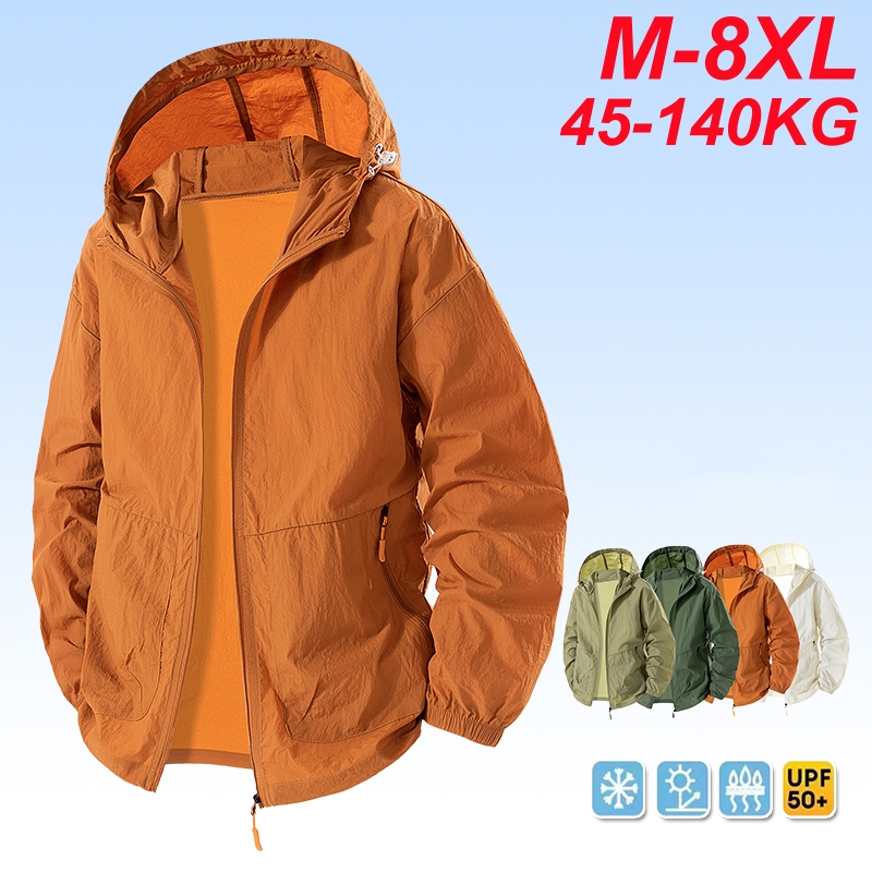 Outdoor Sport Waterproof Jacket - UPF50+ サマーハイキングジャケット メンズ 大きいサイズ 8XL 防水