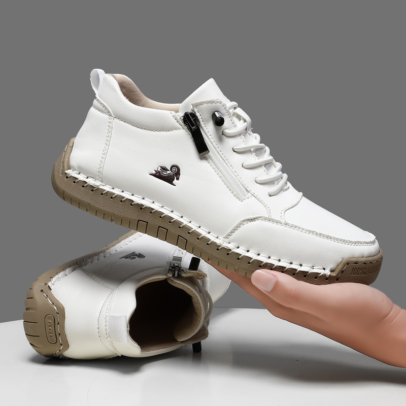 Outdoor Sports Shoes - 女性用スニーカー手作りレザーカジュアルシューズアウトドアソフトスポーツシューズ男性用クラシック滑り止めレザーシューズ Zapatos De Mujer