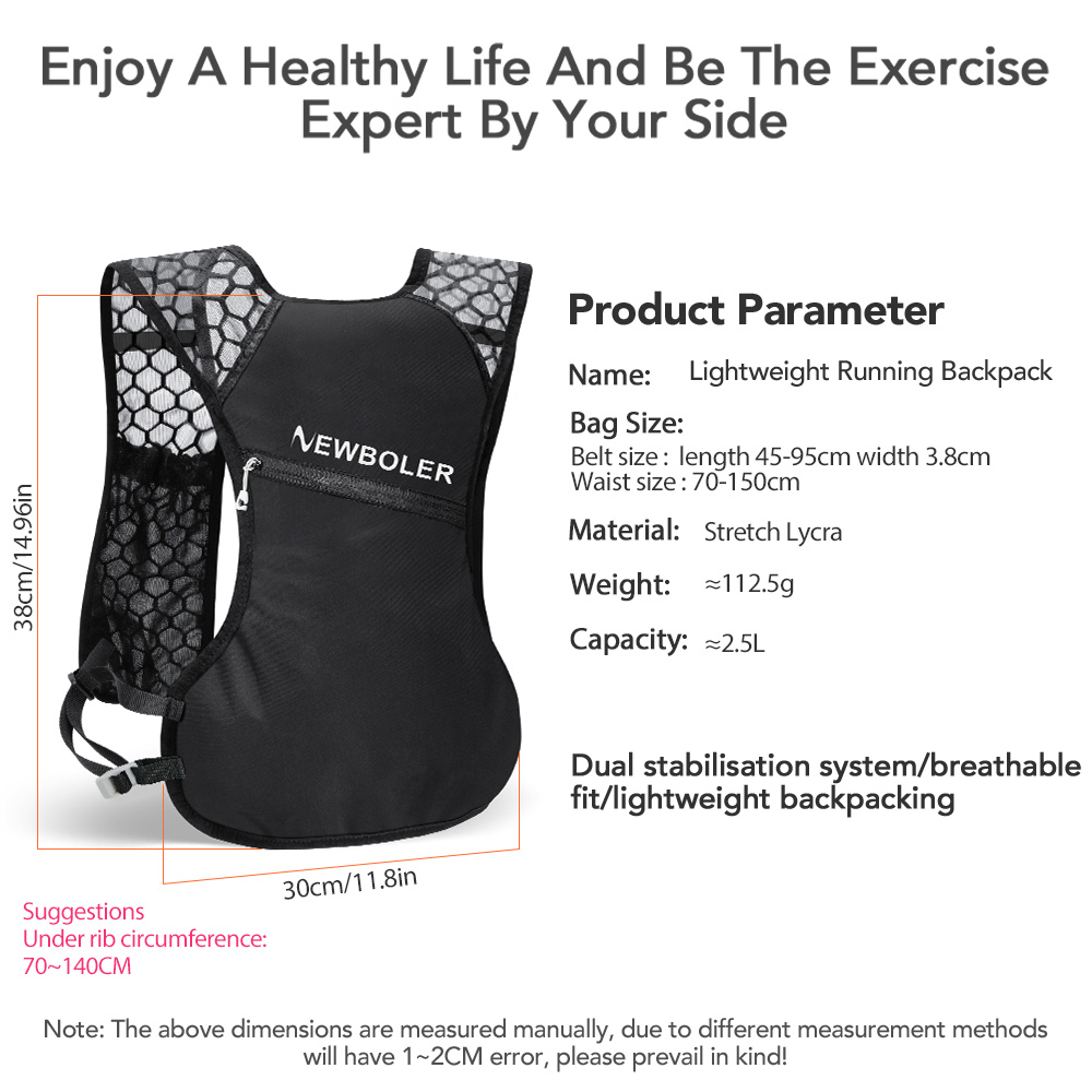 NEWBOLER 屋外トレイルランニングバックパック超軽量女 - Trail Running Vest のレビューと価格
