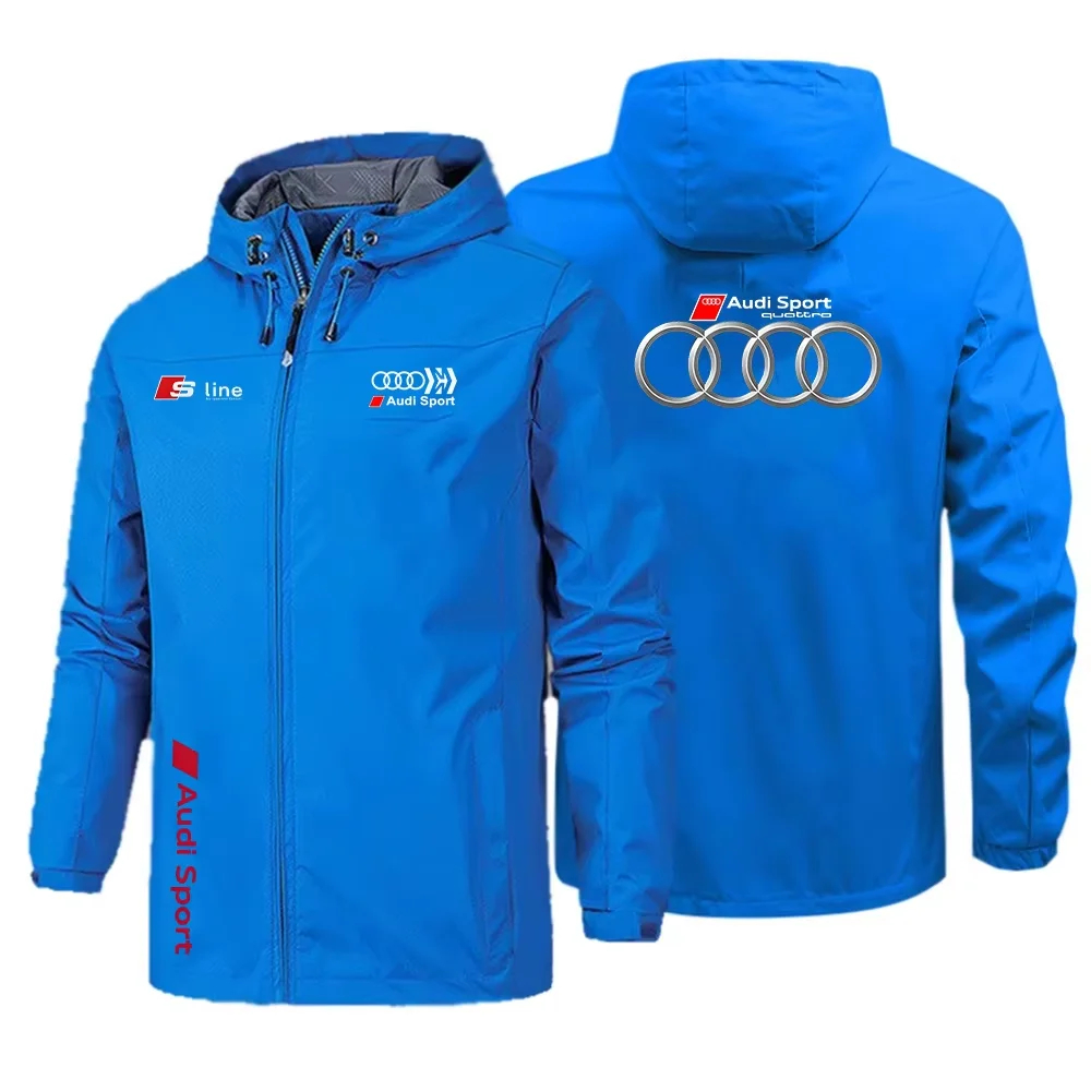 メンズスポーツスタイル防水通気性ジャケット、アウディロゴ入り - Outdoor Sport Waterproof Jacket のレビューと価格