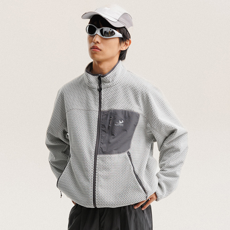 秋冬ポーラーフリース波状ストライプジャケット男性女性アウトド - Outdoor Sport Jacket Women'S のレビューと価格