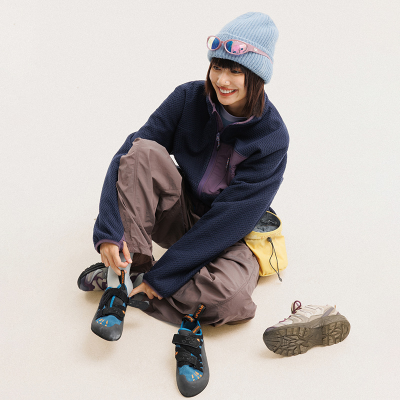 秋冬ポーラーフリース波状ストライプジャケット男性女性アウトド - Outdoor Sport Jacket Women'S のレビューと価格