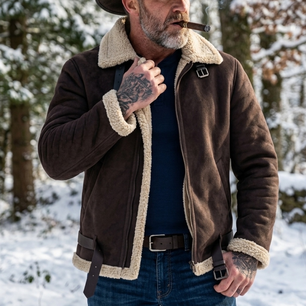 男性冬フェイクスエードジャケットフリース裏地付き暖かい豪華な - Outdoor Sport Jacket のレビューと価格