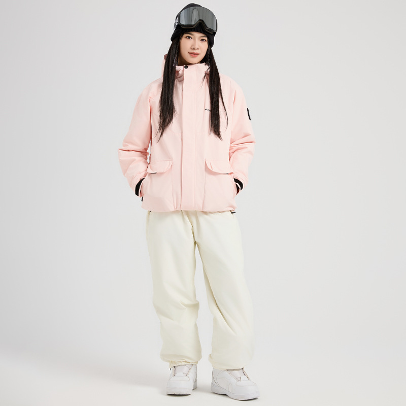 アウトドアスポーツマウンテンマンスキーセット冬用暖かいフード - Outdoor Sport Jacket Women'S のレビューと価格