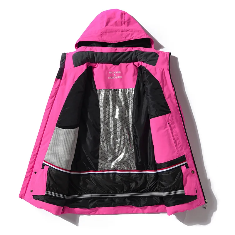 男性と女性のための防水フード付きスノージャケット、防風、アウ - Outdoor Sport Jacket Women'S のレビューと価格