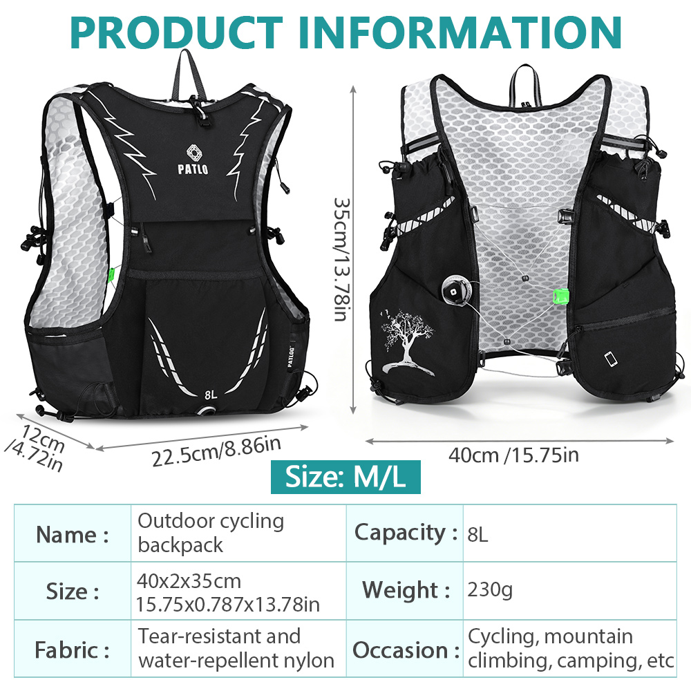 NEWBOLER 8L アウトドアトレイルランニングバックパ - Trail Running Vest のレビューと価格