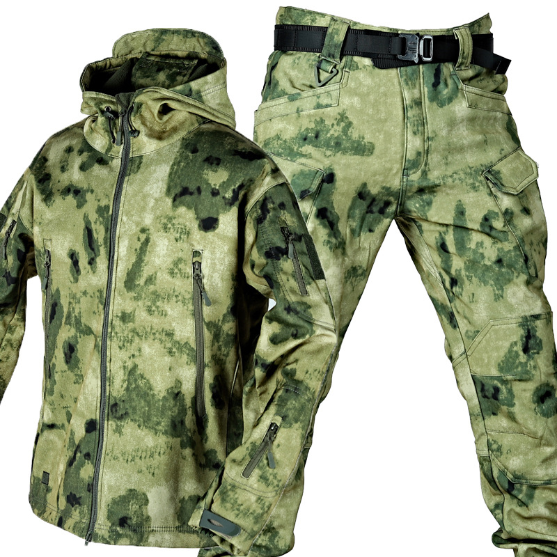 屋外防水防風ソフトシェルシャークスキンジャケットとパンツ戦術 - Outdoor Sport Waterproof Jacket のレビューと価格